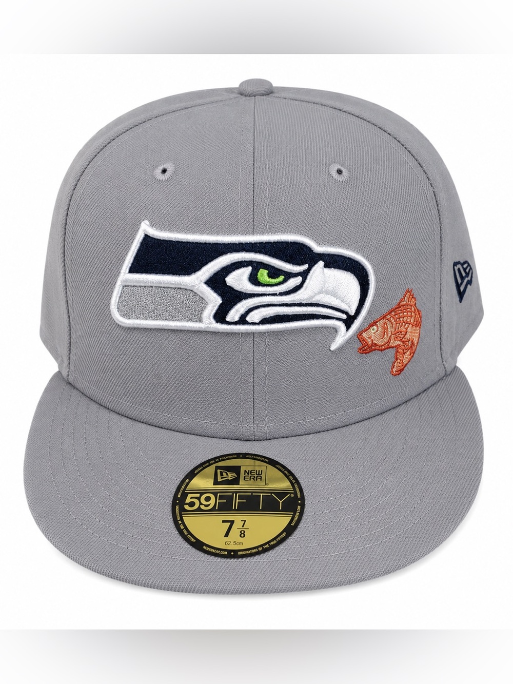 New Era 59FIFTY Rare Seattle Seahawks City Icons Salmon Fitted Hat Size 7 7/8